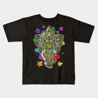 Elephant Zentangle Doodle Art Kids T-Shirt